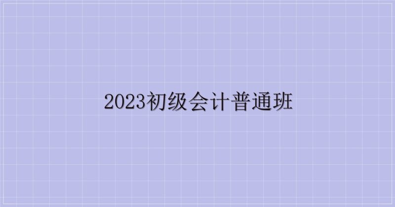 2023初级会计普通班-主题美化网