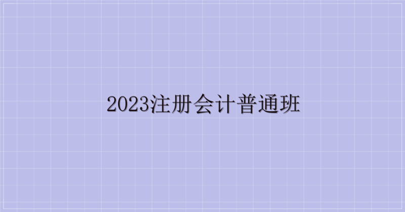 2023注册会计普通班-主题美化网