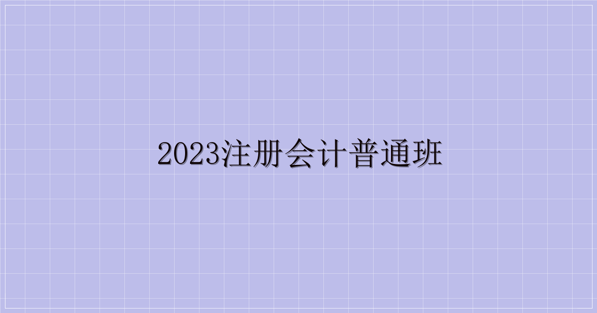 2023注册会计普通班-主题美化网